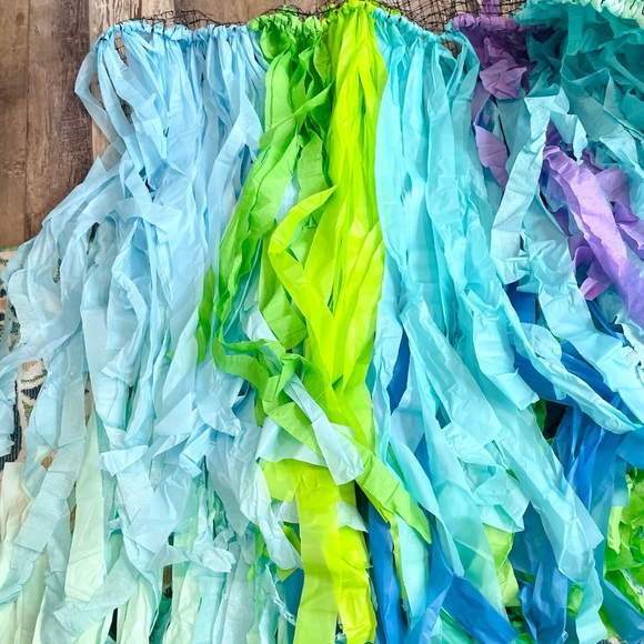 Ariel Little Mermaid Baby Shark Girls Birthday Party Fringe Streamer Backdrop - Picture 3 of 7